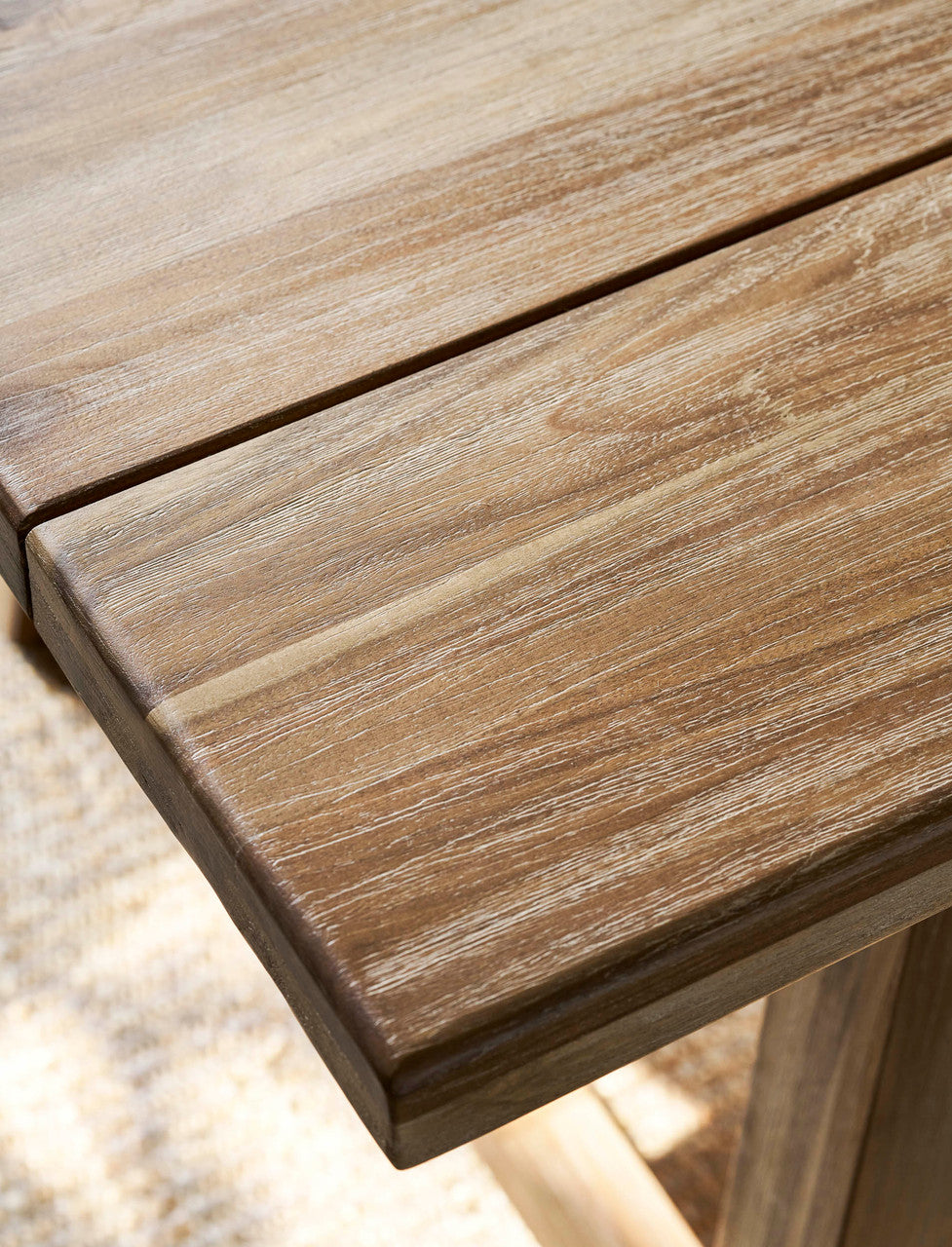 Chilford Solid Table & Bench Set - Acacia Wood, Natural, Small