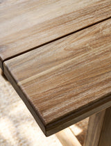 Chilford Solid Table & Bench Set - Acacia Wood, Natural, Small