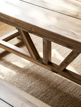 Chilford Solid Table & Bench Set - Acacia Wood, Natural, Small