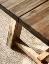 Chilford Solid Table & Bench Set - Acacia Wood, Natural, Small