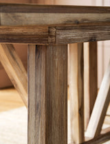 Chilford Solid Table & Bench Set - Acacia Wood, Natural, Small