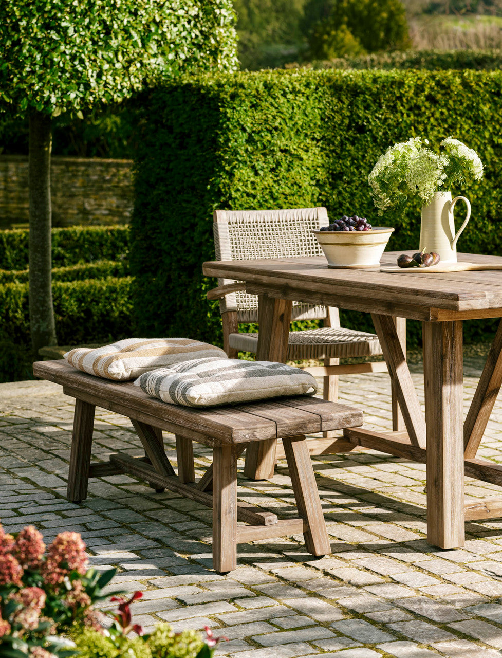 Chilford Solid Bench - Acacia Wood, Natural, Small