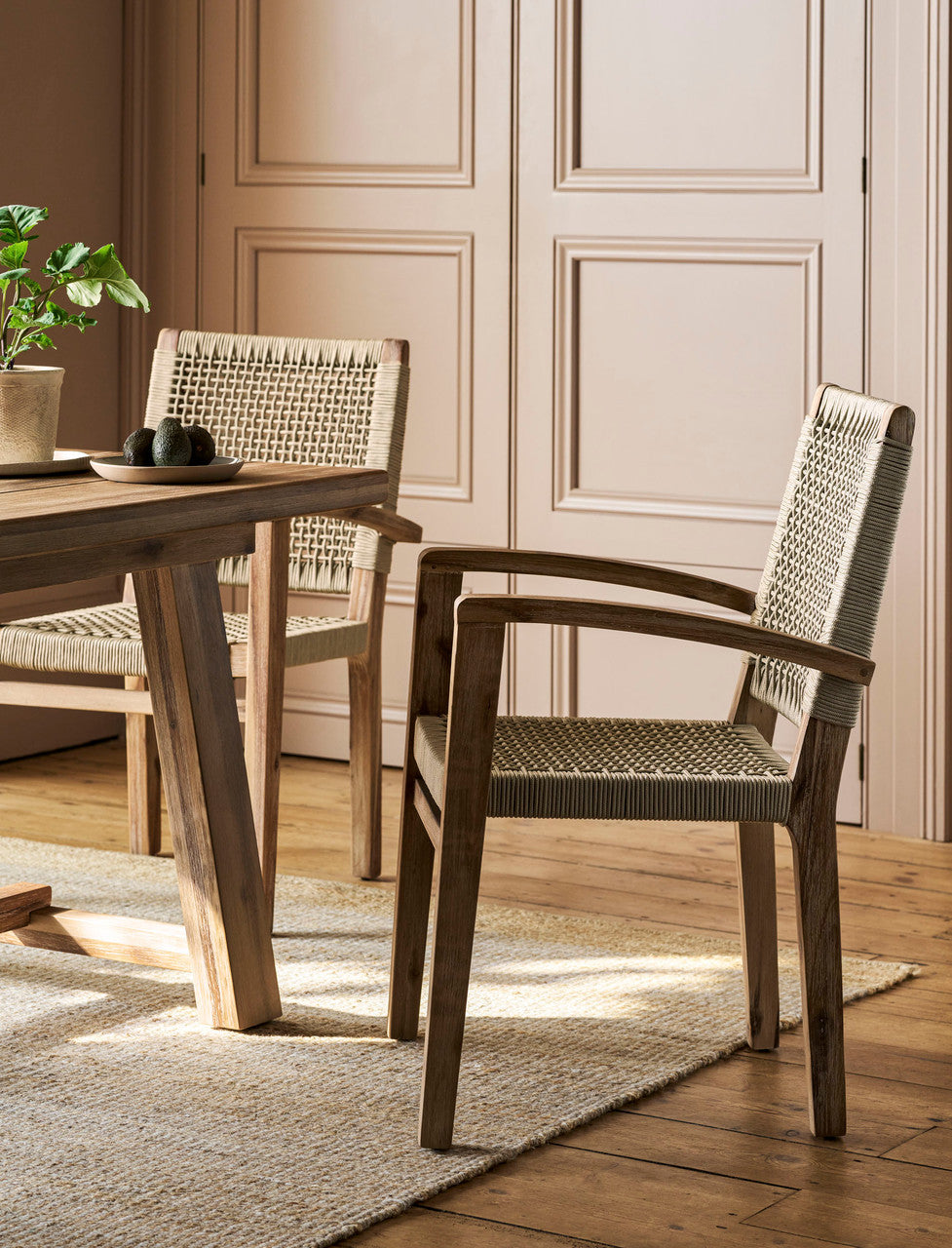 Chilford Carver Dining Chairs - Acacia Wood, Natural, Set of 2