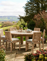 Porthallow Round Dining Table - Acacia Wood, Natural, Large