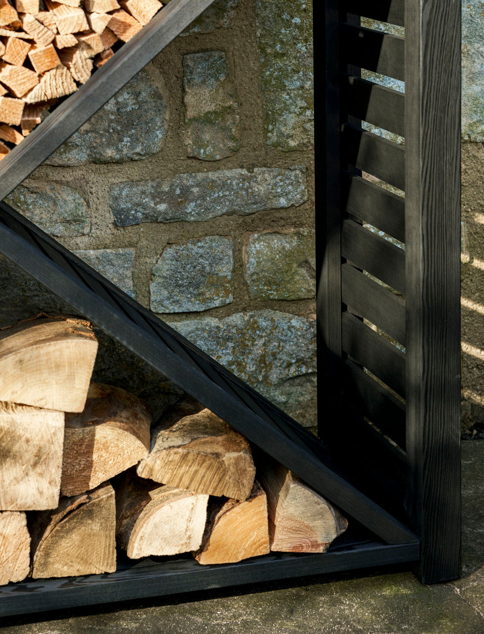 Moreton Cross Log Store - Spruce, Black, Large