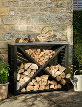 Moreton Cross Log Store - Spruce, Black, Large