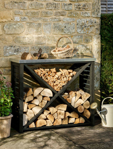 Moreton Cross Log Store - Spruce, Black, Large