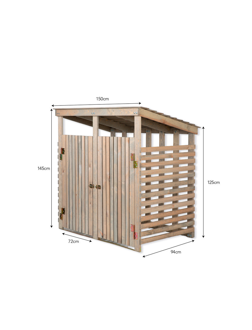 Aldsworth Bin Store Double - Spruce, Natural