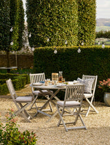 Letcombe 4 Seater Dining Set - Acacia Wood, Whitewash