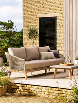 Lynton 3 Seater Sofa - Acacia Wood, Grey