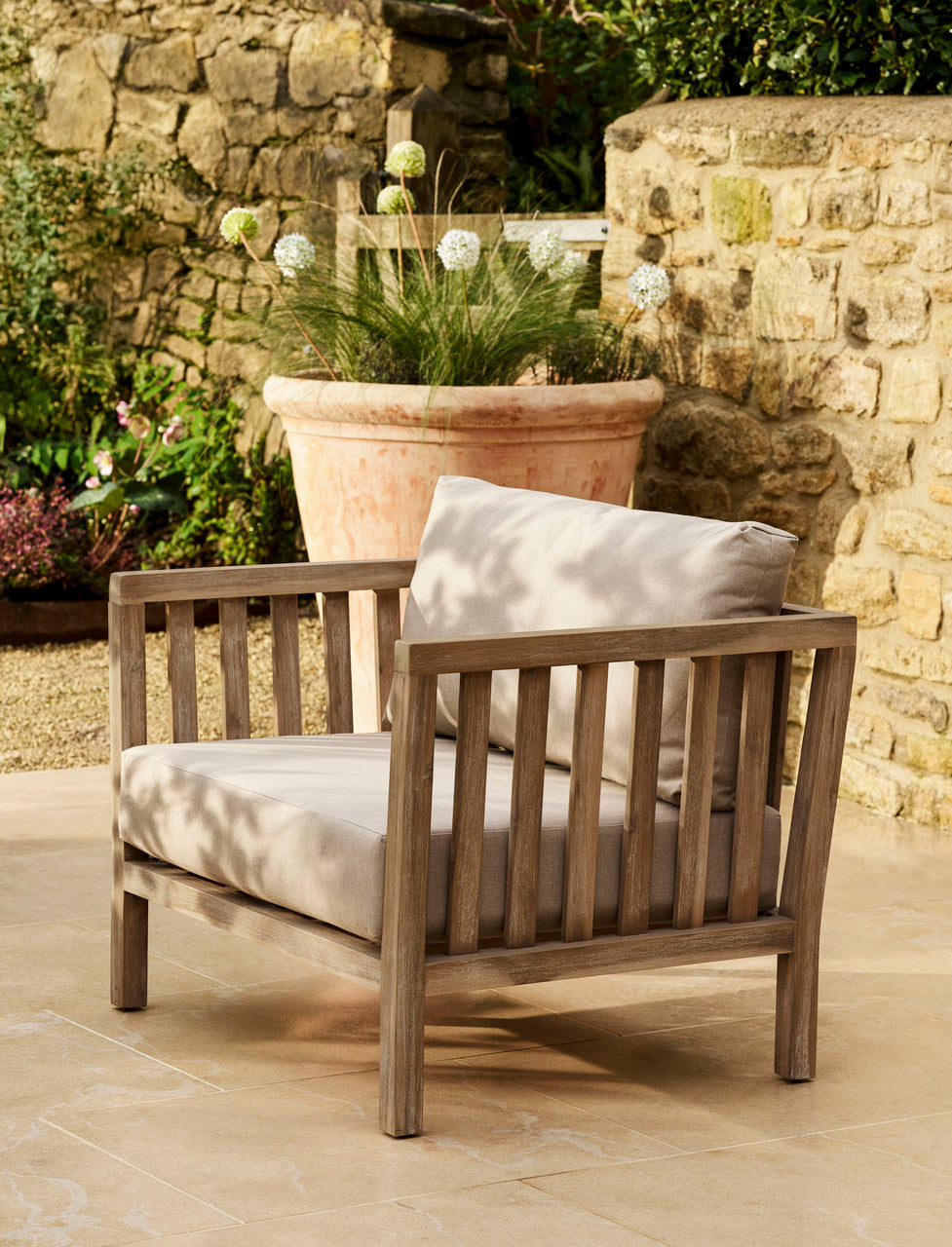 Porthallow 2 Seater Sofa Set - Acacia Wood, Dark Natural