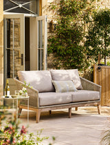 Lynton 2 Seater Sofa - Acacia Wood, Grey