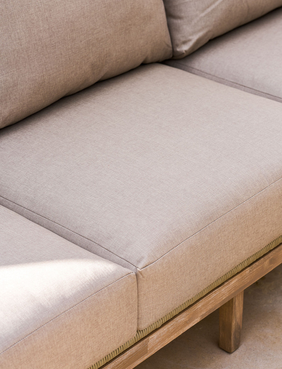 Lynton 3 Seater Sofa - Acacia Wood, Grey