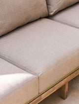 Lynton 3 Seater Sofa - Acacia Wood, Grey