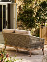 Lynton 2 Seater Sofa - Acacia Wood, Grey
