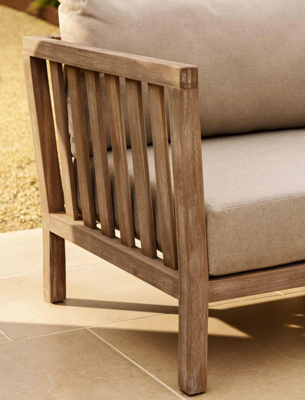 Porthallow 2 Seater Sofa Set - Acacia Wood, Dark Natural