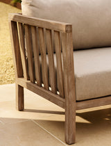 Porthallow 2 Seater Sofa Set - Acacia Wood, Dark Natural