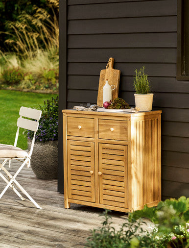 Stonesfield Outdoor Storage Two Doors - Acacia Wood, Natural