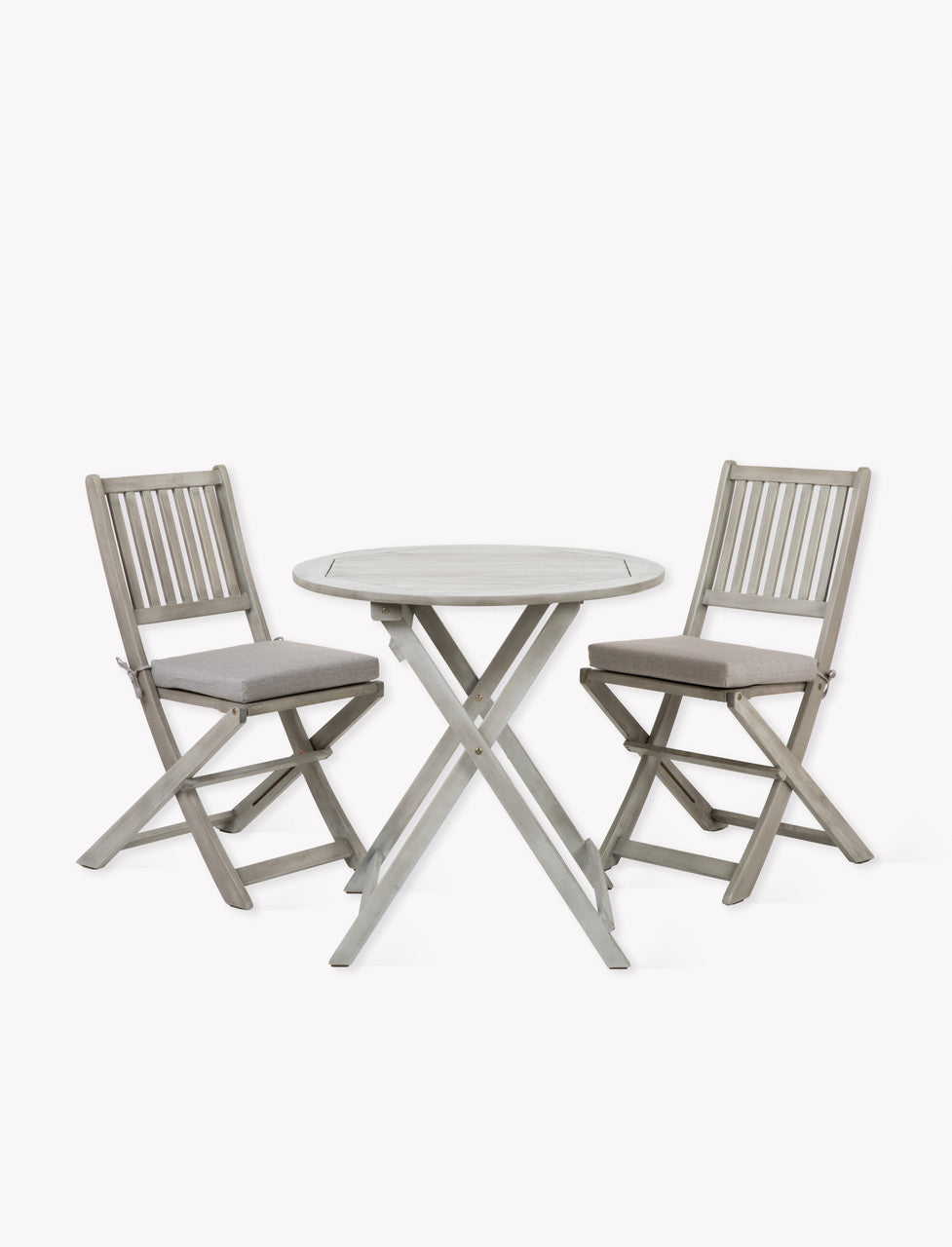 Letcombe Bistro Set - Acacia Wood, Whitewash