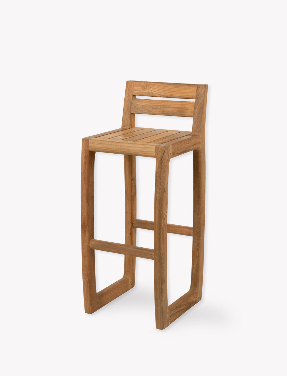Dashwood Bar Stool With Back - Reclaimed Teak, Natural, Set of 2