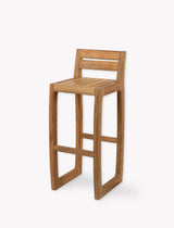 Dashwood Bar Stool With Back - Reclaimed Teak, Natural, Set of 2