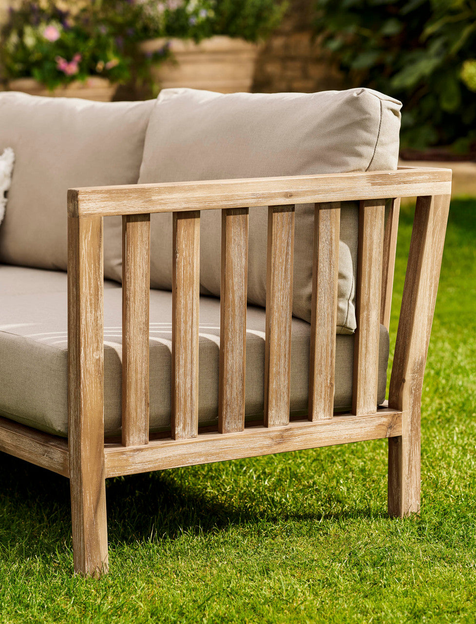 Porthallow Corner Sofa Set - Acacia Wood, Dark Natural