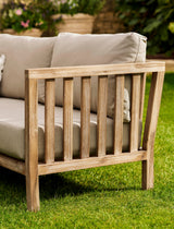 Porthallow Corner Sofa Set - Acacia Wood, Dark Natural