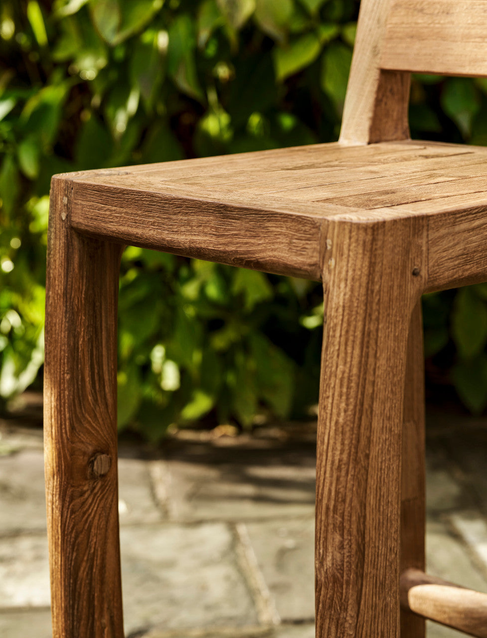 Dashwood Bar Stool With Back - Reclaimed Teak, Natural, Set of 2