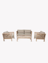 Porthallow 2 Seater Sofa Set - Acacia Wood, Natural