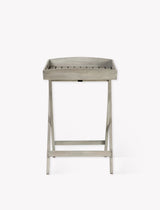 Letcombe Butlers Tray & Stand - Acacia Wood, Whitewash