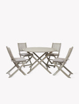Letcombe 4 Seater Dining Set - Acacia Wood, Whitewash