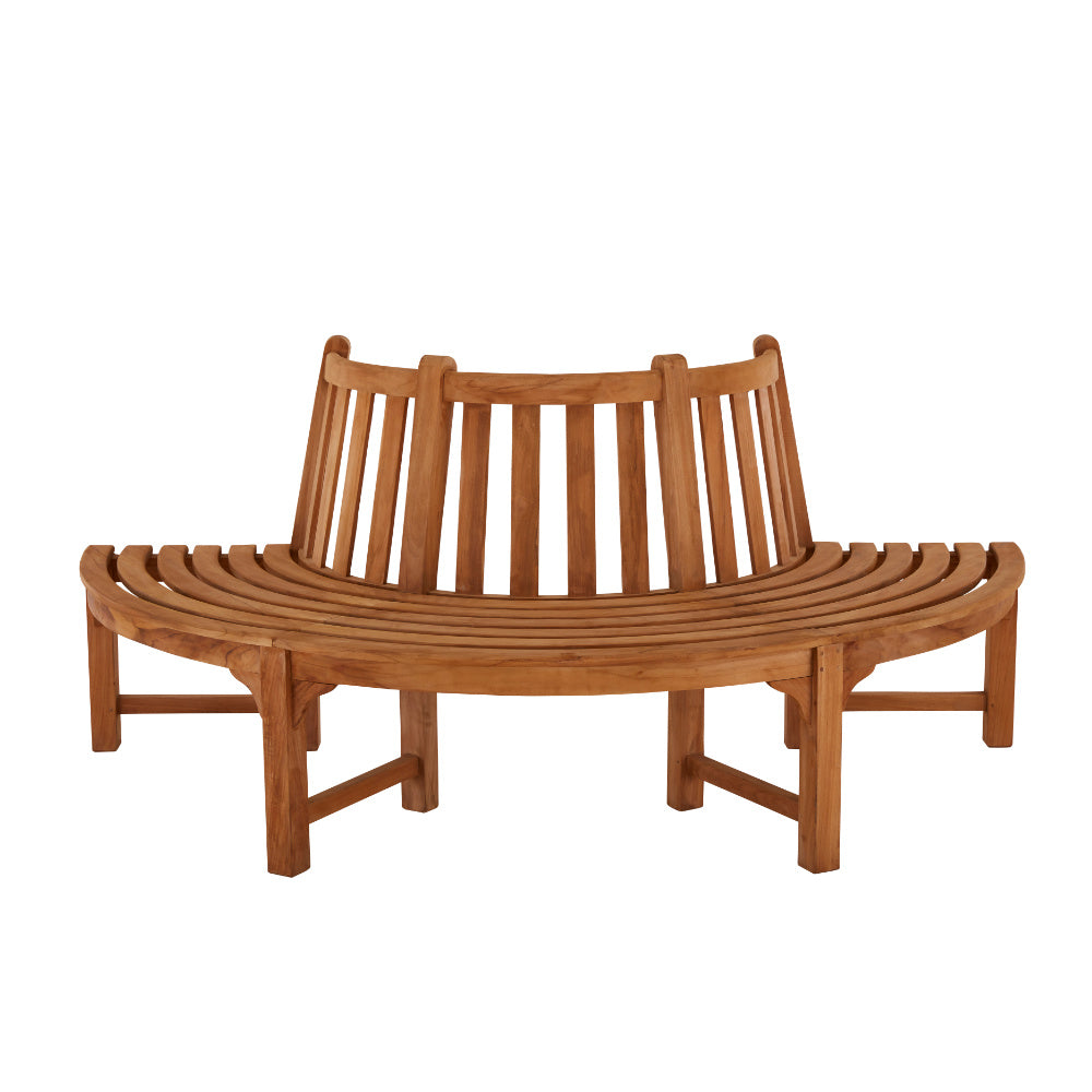 Half Tree Teak Bench 3 Seater