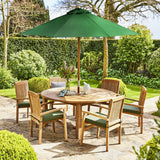 Churn Teak Round Table 150cm & 8 Henley Stacking Armchairs