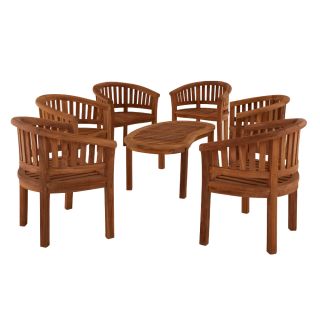 Crummock Teak Coffee Table with 6 Crummock Chairs.