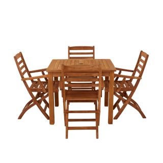 Marbrook 4 Seater Teak Table 90cm x 90cm with Wenlock Carver Chairs.