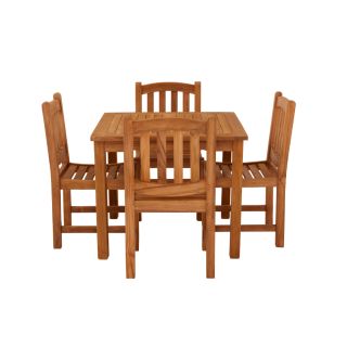 Marbrook 4 Seater Teak Table 90cm x 90cm with Malvern Side Chairs.