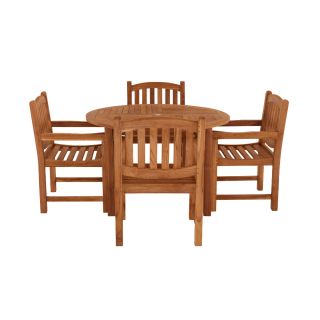 Churn 4 Seater Teak Table 120cm with Malvern Carver Chairs.