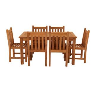 Marbrook 6 Seater Teak Table 150cm x 90cm with Grisdale Side Chairs.
