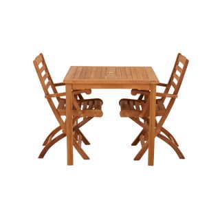 Marbrook 2 Seater Teak Table 80cm x 80cm with Wenlock Carver Chairs.