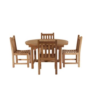 Avon 6 Seater Extending Oval Teak Table 130cm with Grisdale Chairs.