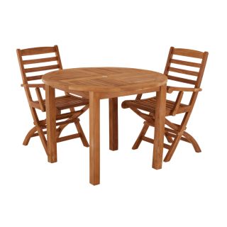 Churn 2 Seater Teak Table 100cm with Wenlock Carver Chairs.