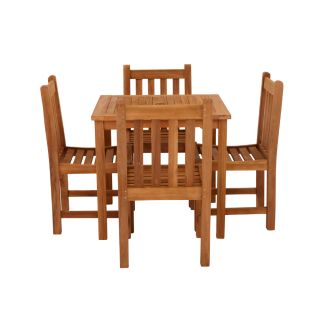 Marbrook 4 Seater Teak Table 80cm x 80cm with Grisdale Side Chairs.