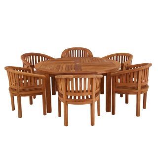 Churn 6 Seater Teak Table 160cm with Crummock Carver Chairs.
