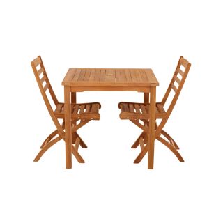 Marbrook 2 Seater Teak Table 80cm x 80cm with Wenlock Side Chairs.