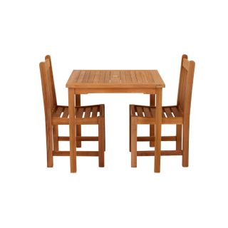 Marbrook 2 Seater Teak Table 80cm x 80cm with Grisdale Side Chairs.