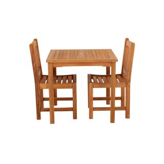 Marbrook 2 Seater Teak Table 80cm x 80cm with Malvern Side Chairs.