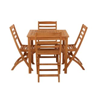 Marbrook 4 Seater Teak Table 80cm x 80cm with Wenlock Side Chairs.