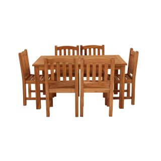 Marbrook 6 Seater Teak Table 150cm x 90cm with Malvern Side Chairs.