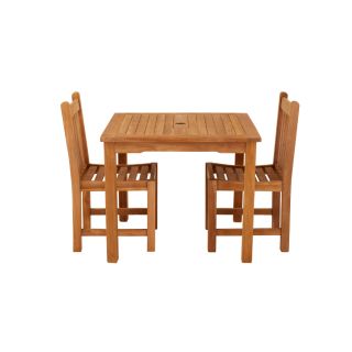 Marbrook 2 Seater Teak Table 90cm x 90cm with Grisdale Side Chairs.