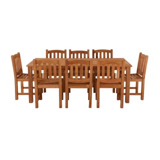 Marbrook 8 Seater Teak Table 200cm x 90cm with Malvern Side Chairs.